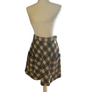 Vintage Black and Cream skirt knee preppy schoolgirl academia women’s size 2/4